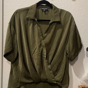 Modern Works Olive Green Women's Blouse